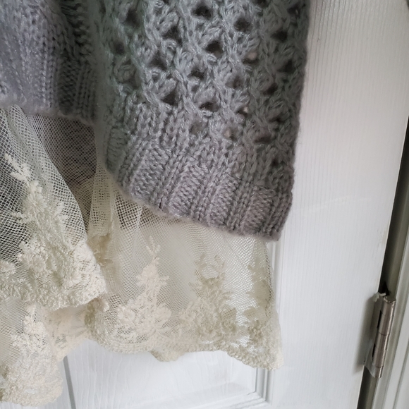 POL Sweater Lace Trim Light Gray Small NWOT - Picture 8 of 13